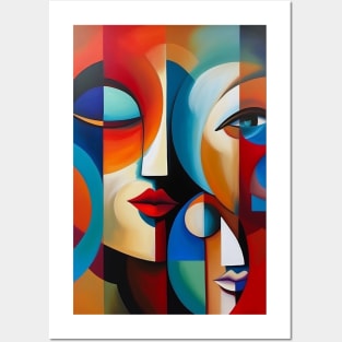 Abstract Faces Art Print Posters and Art